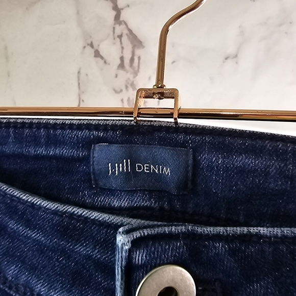 J Jill Jeans Womens 10 Authentic Stretch Slim Ankle Crop Denim Dark Wash Skinny - Picture 3 of 13